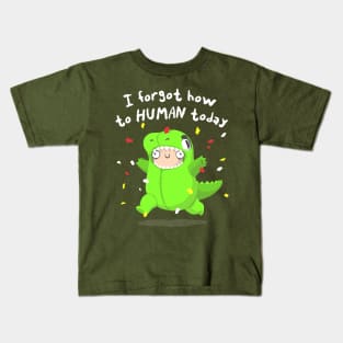 How to human - Dinosaur Funny Costume - Crazy Kid Kids T-Shirt